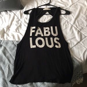 Black flowy workout tee